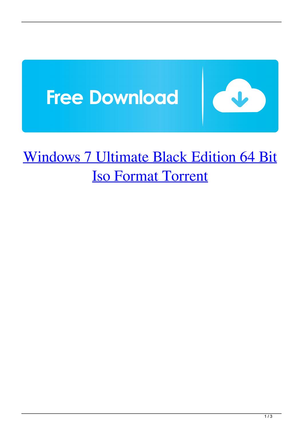 Windows 7 Black Iso